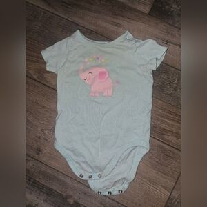 Adorable Baby Onesie with Pink Elephant